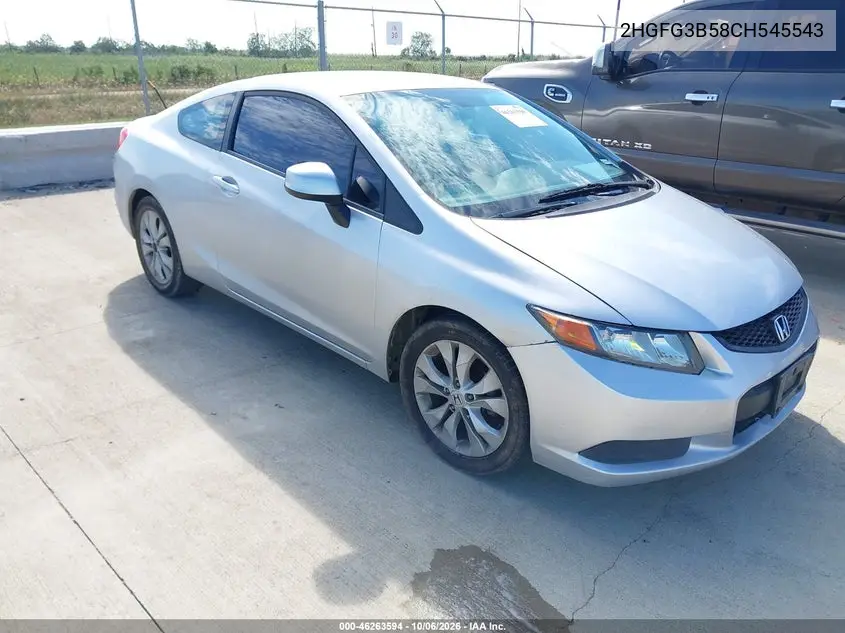 HONDA CIVIC 2012, VIN 2HGFG3B58CH545543