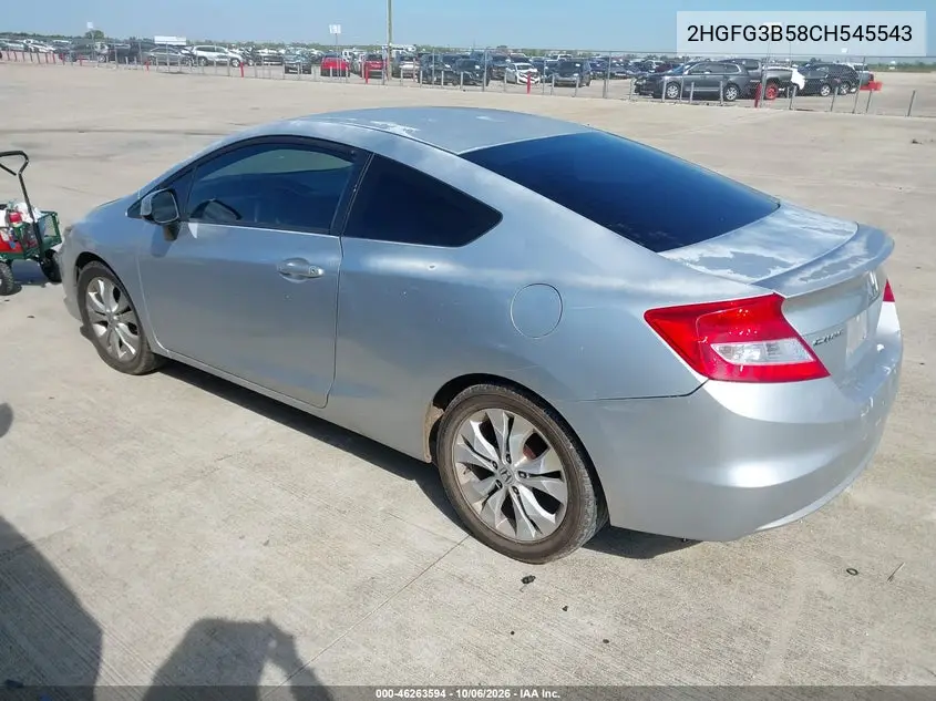 2012 HONDA CIVIC VIN 2HGFG3B58CH545543 — фото 3