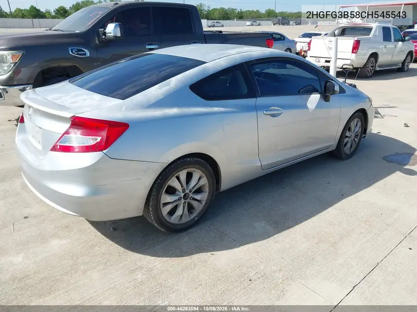 2012 HONDA CIVIC VIN 2HGFG3B58CH545543 — фото 4