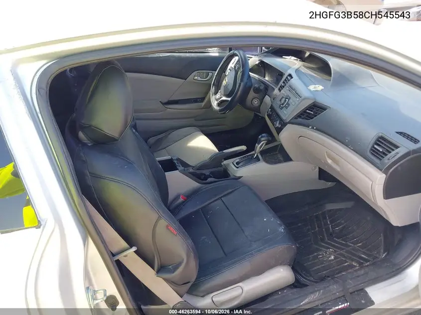 2012 HONDA CIVIC VIN 2HGFG3B58CH545543 — фото 5