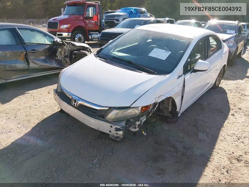 2012 HONDA CIVIC VIN 19XFB2F85CE004392 — фото 2