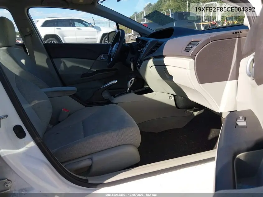2012 HONDA CIVIC VIN 19XFB2F85CE004392 — фото 5