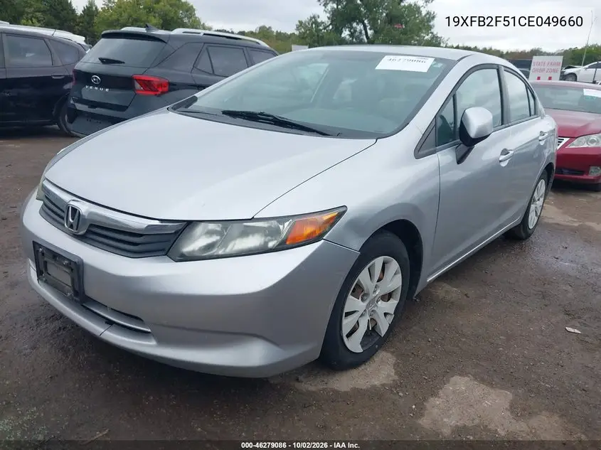 2012 HONDA CIVIC VIN 19XFB2F51CE049660 — фото 2