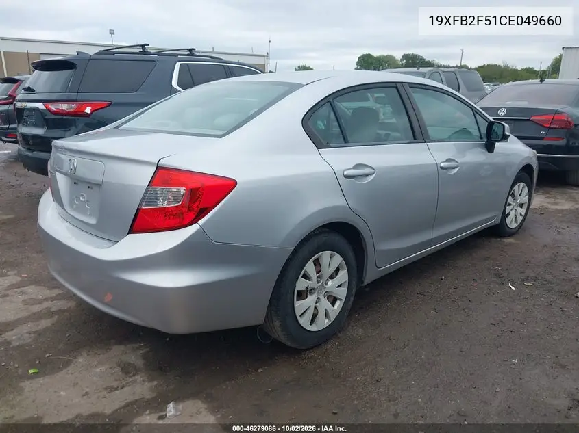 2012 HONDA CIVIC VIN 19XFB2F51CE049660 — фото 4