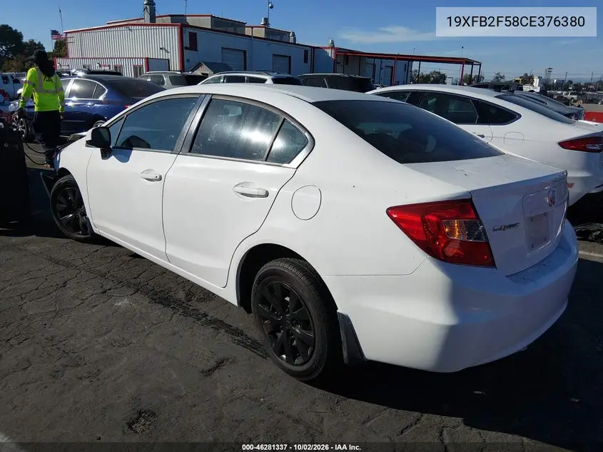 2012 HONDA CIVIC VIN 19XFB2F58CE376380 — фото 3