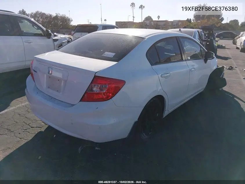 2012 HONDA CIVIC VIN 19XFB2F58CE376380 — фото 4