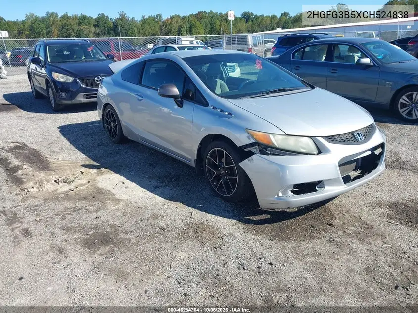 HONDA CIVIC 2012, VIN 2HGFG3B5XCH524838