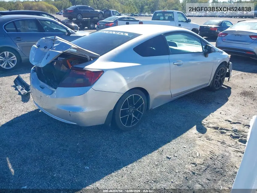 2012 HONDA CIVIC VIN 2HGFG3B5XCH524838 — фото 4