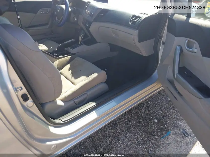 2012 HONDA CIVIC VIN 2HGFG3B5XCH524838 — фото 5