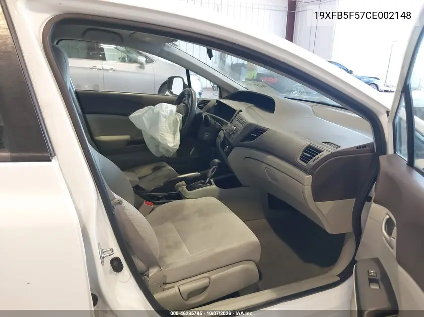 2012 HONDA CIVIC VIN 19XFB5F57CE002148 — фото 5