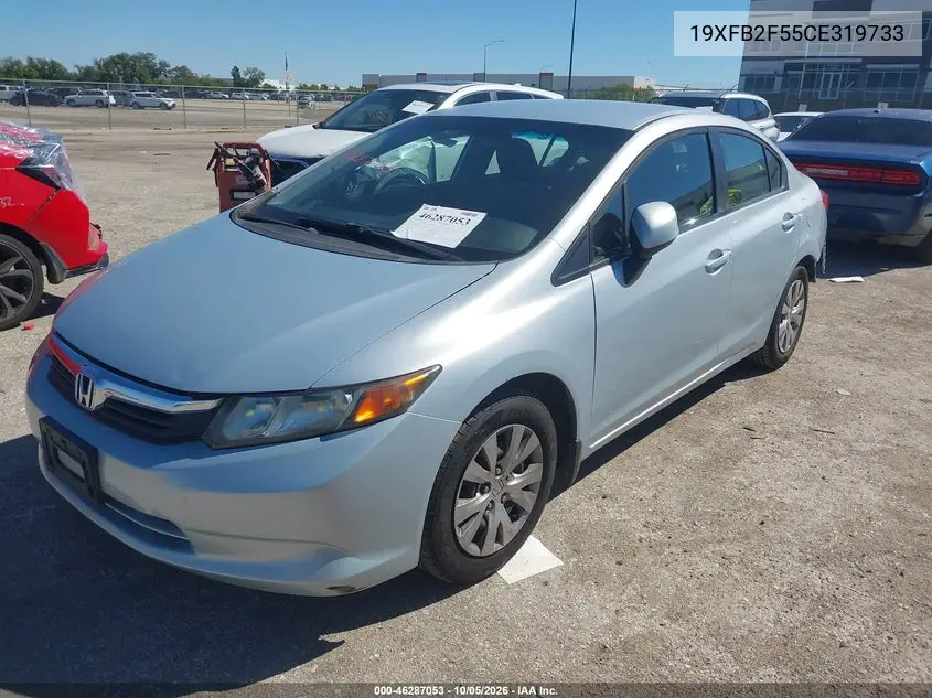 2012 HONDA CIVIC VIN 19XFB2F55CE319733 — фото 2