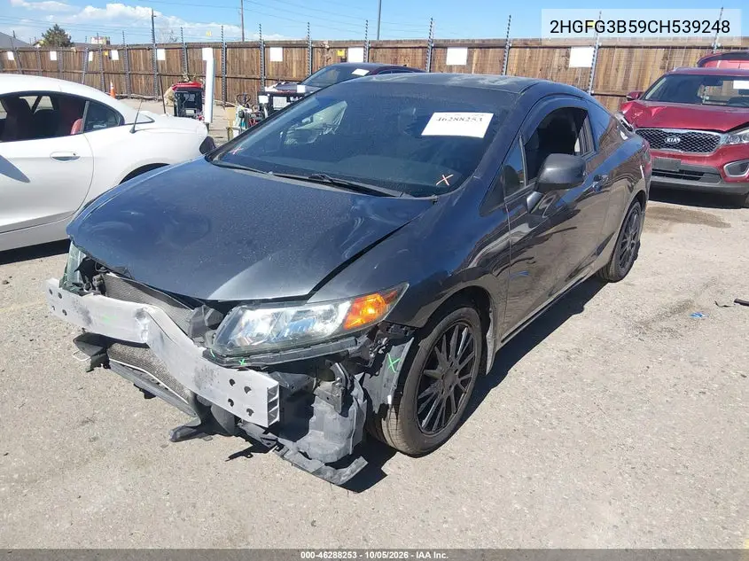 2012 HONDA CIVIC VIN 2HGFG3B59CH539248 — фото 2