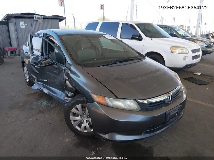 HONDA CIVIC 2012, VIN 19XFB2F58CE354122