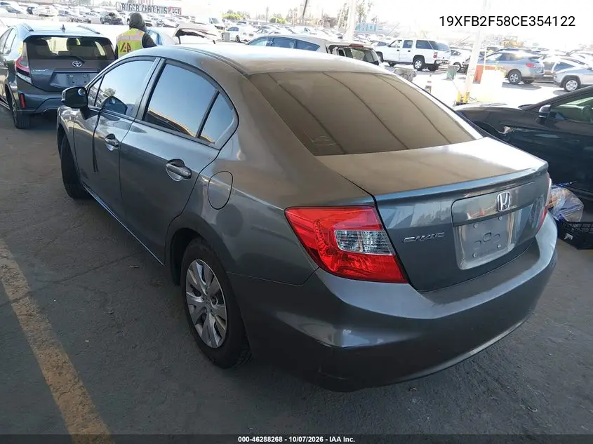 2012 HONDA CIVIC VIN 19XFB2F58CE354122 — фото 3