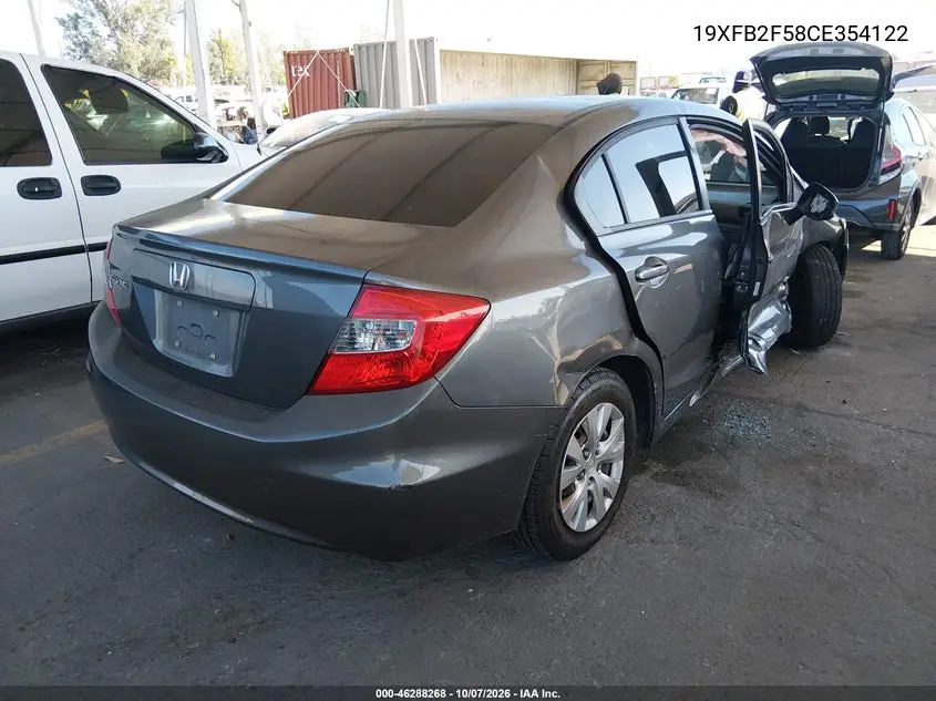 2012 HONDA CIVIC VIN 19XFB2F58CE354122 — фото 4