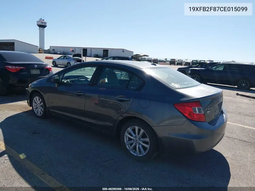 2012 HONDA CIVIC VIN 19XFB2F87CE015099 — фото 3