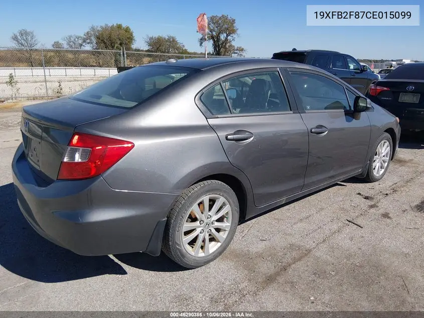 2012 HONDA CIVIC VIN 19XFB2F87CE015099 — фото 4