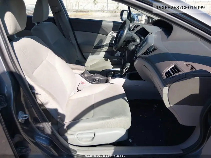 2012 HONDA CIVIC VIN 19XFB2F87CE015099 — фото 5