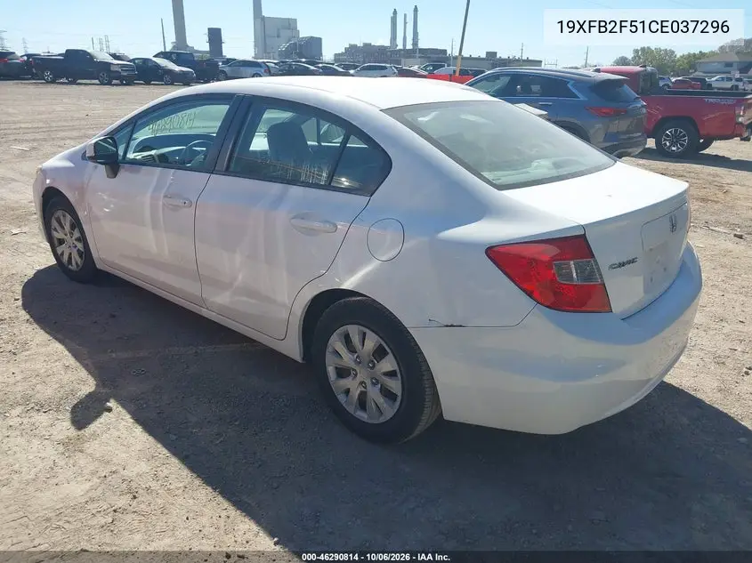 2012 HONDA CIVIC VIN 19XFB2F51CE037296 — фото 3