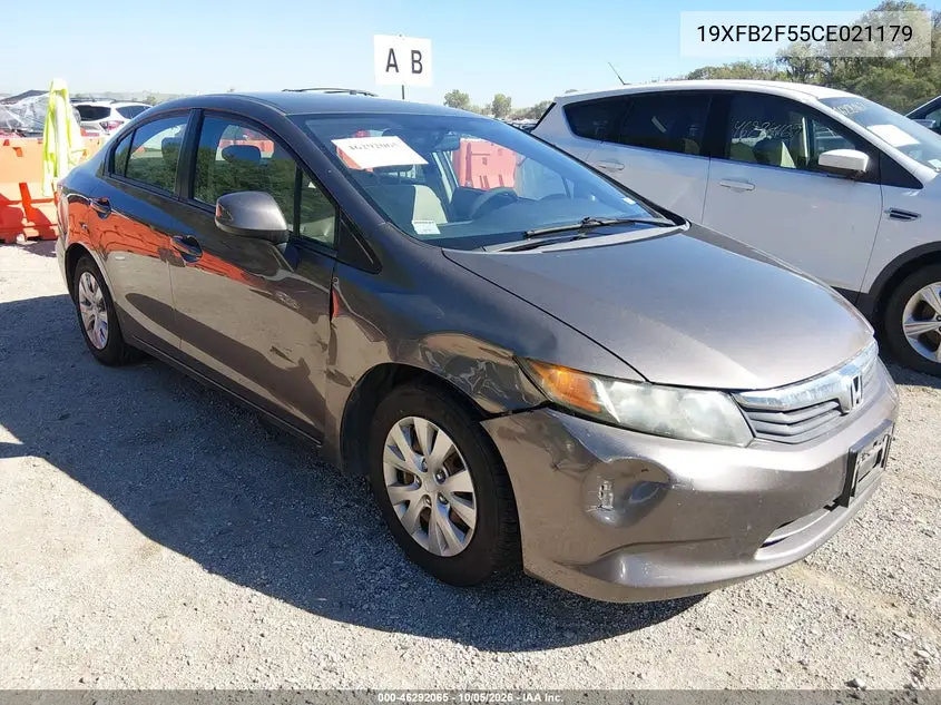 HONDA CIVIC 2012, VIN 19XFB2F55CE021179
