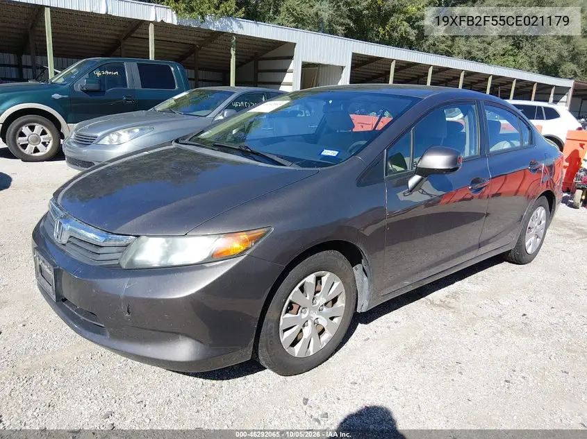 2012 HONDA CIVIC VIN 19XFB2F55CE021179 — фото 2