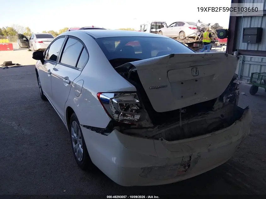2012 HONDA CIVIC VIN 19XFB2F59CE103660 — фото 3