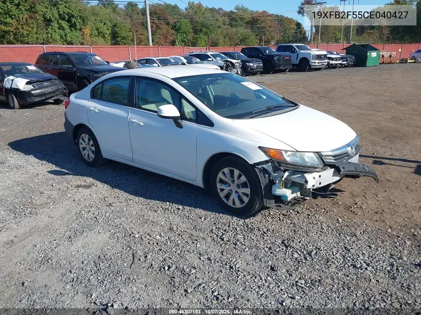 HONDA CIVIC 2012, VIN 19XFB2F55CE040427