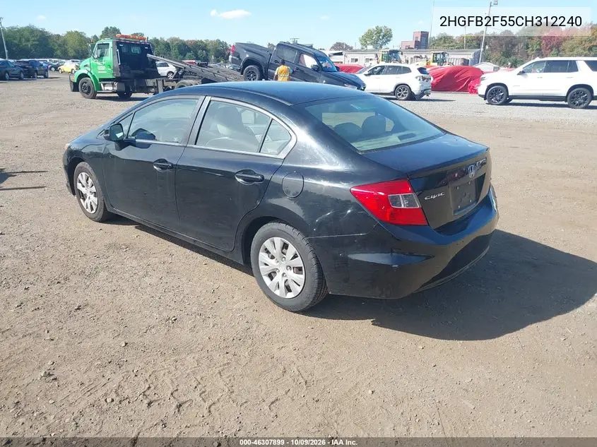 2012 HONDA CIVIC VIN 2HGFB2F55CH312240 — фото 3