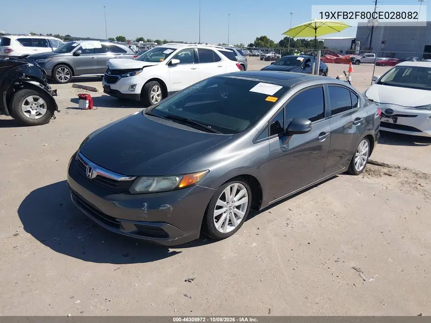 2012 HONDA CIVIC VIN 19XFB2F80CE028082 — фото 2