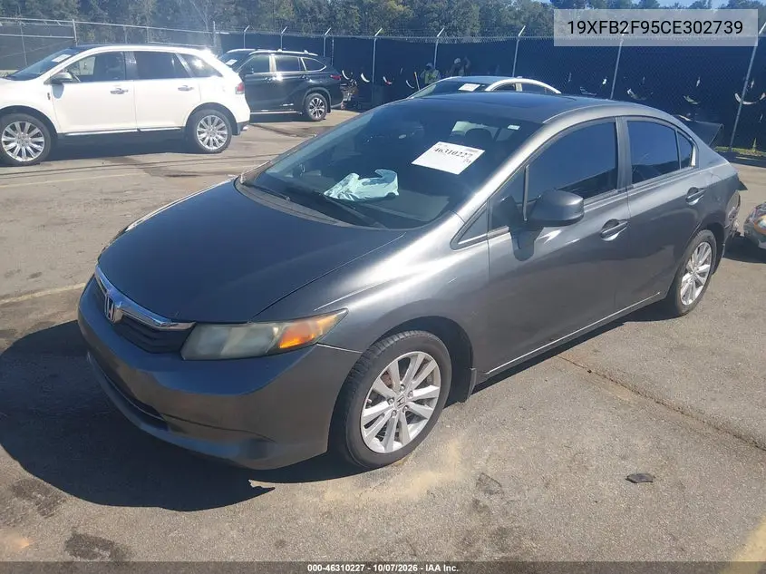 2012 HONDA CIVIC VIN 19XFB2F95CE302739 — фото 2