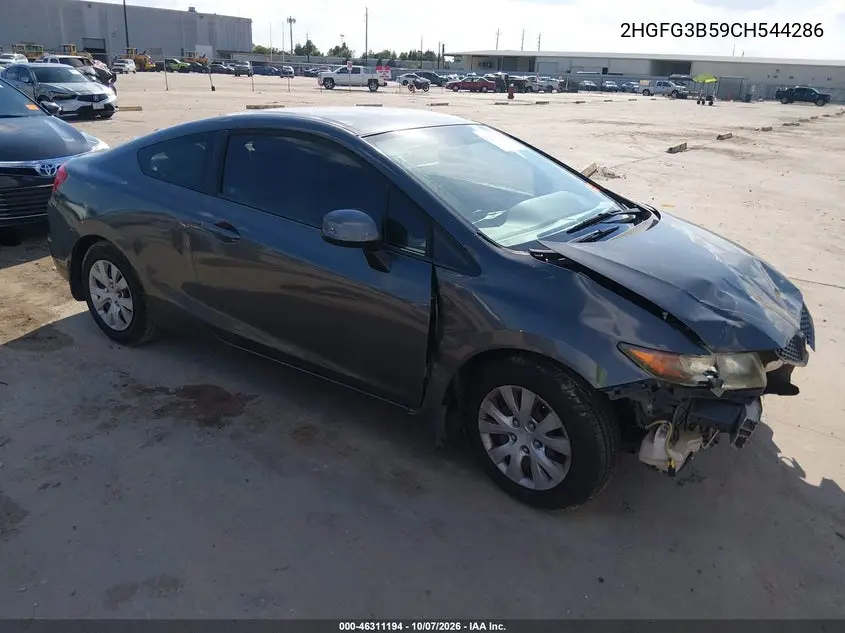 HONDA CIVIC 2012, VIN 2HGFG3B59CH544286