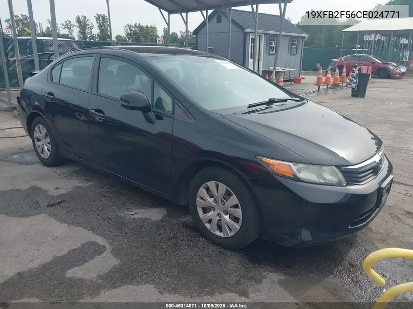 HONDA CIVIC 2012, VIN 19XFB2F56CE024771