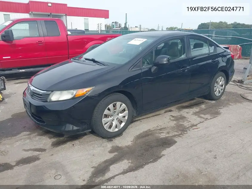 2012 HONDA CIVIC VIN 19XFB2F56CE024771 — фото 2