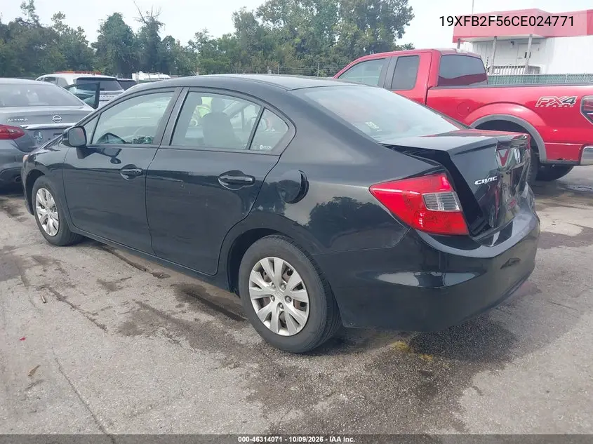 2012 HONDA CIVIC VIN 19XFB2F56CE024771 — фото 3