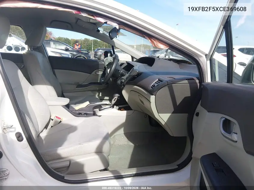 2012 HONDA CIVIC VIN 19XFB2F5XCE369608 — фото 5