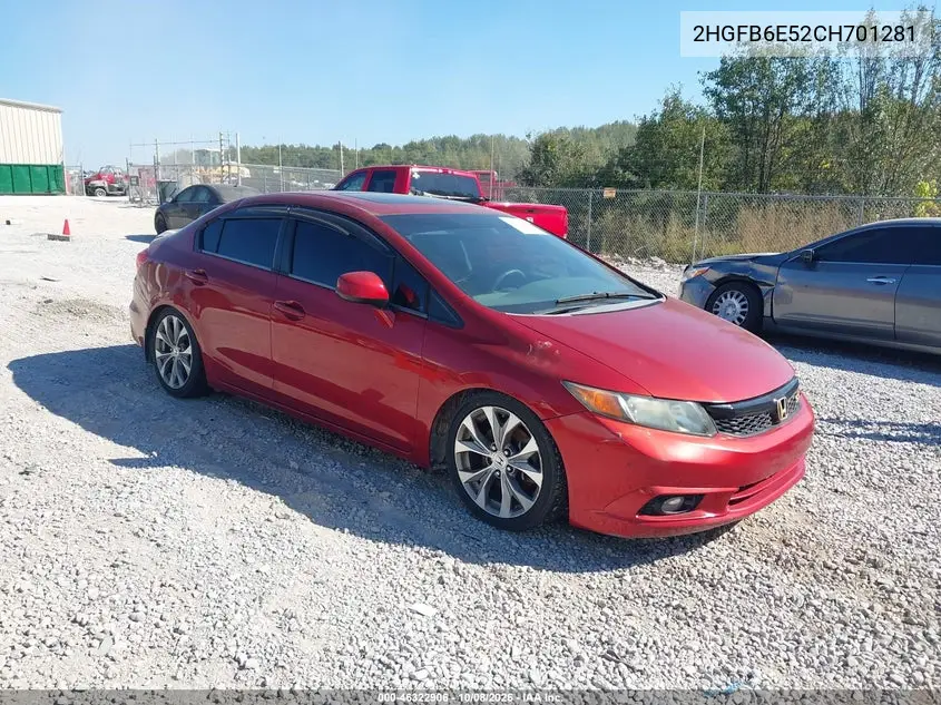 HONDA CIVIC 2012, VIN 2HGFB6E52CH701281