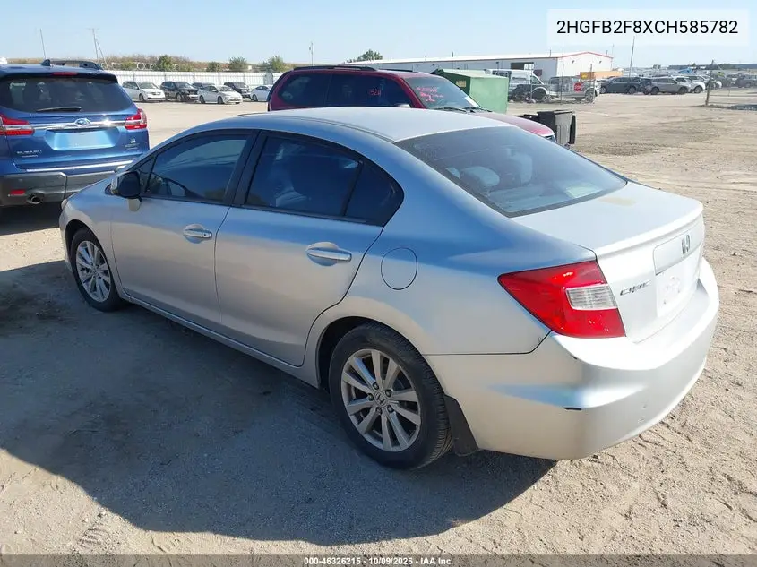 2012 HONDA CIVIC VIN 2HGFB2F8XCH585782 — фото 3