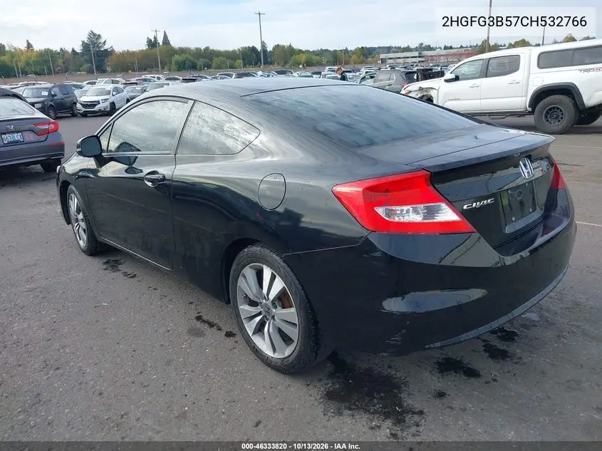 2012 HONDA CIVIC VIN 2HGFG3B57CH532766 — фото 3