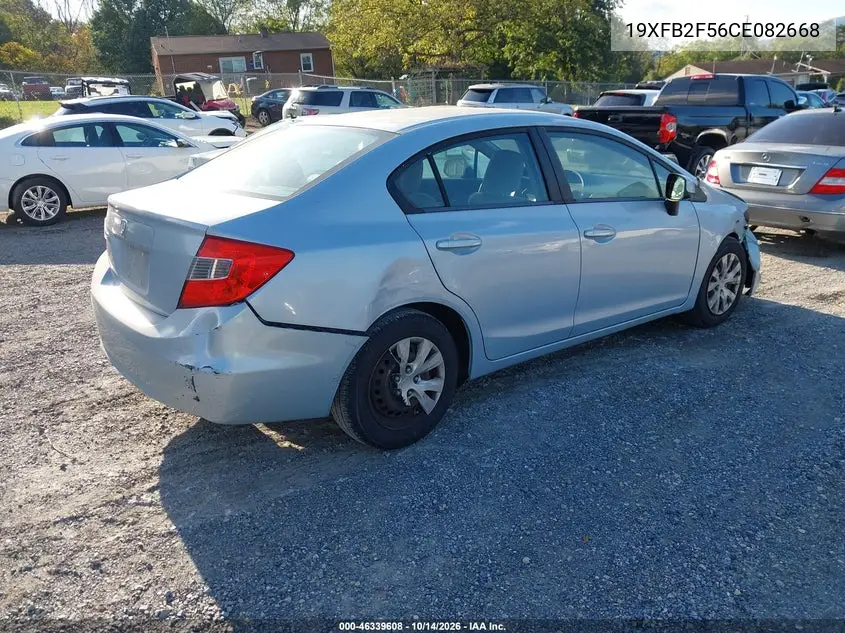 2012 HONDA CIVIC VIN 19XFB2F56CE082668 — фото 4