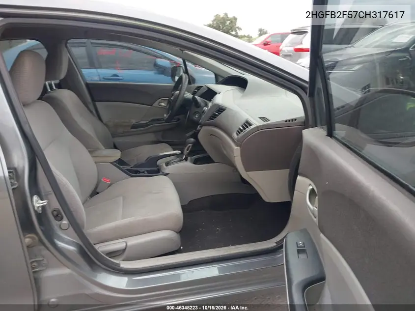2012 HONDA CIVIC VIN 2HGFB2F57CH317617 — фото 5
