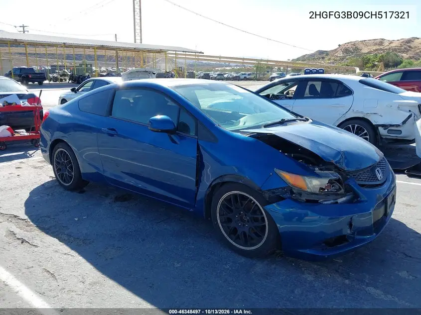 HONDA CIVIC 2012, VIN 2HGFG3B09CH517321