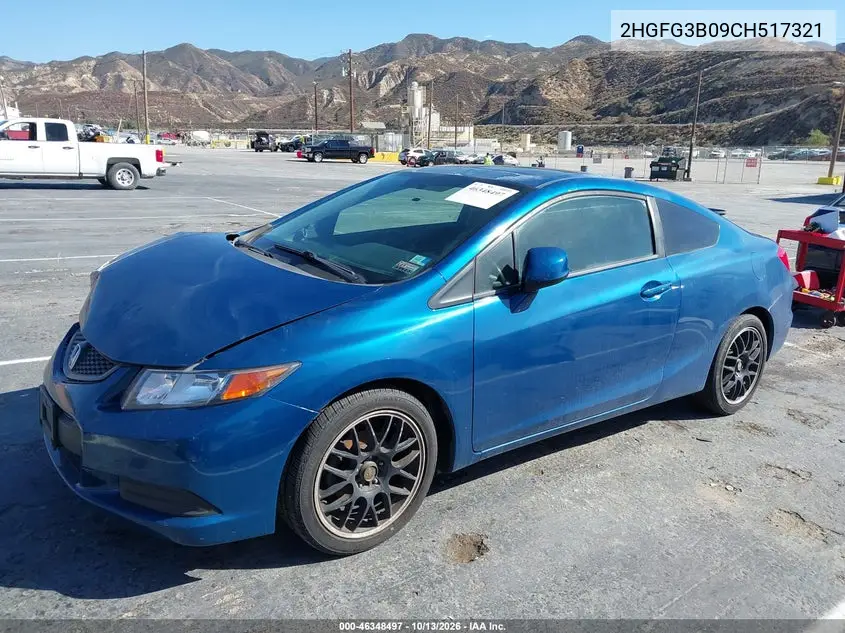 2012 HONDA CIVIC VIN 2HGFG3B09CH517321 — фото 2