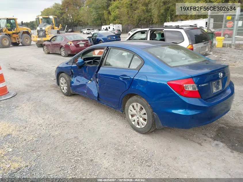 2012 HONDA CIVIC VIN 19XFB2F56CE302634 — фото 3
