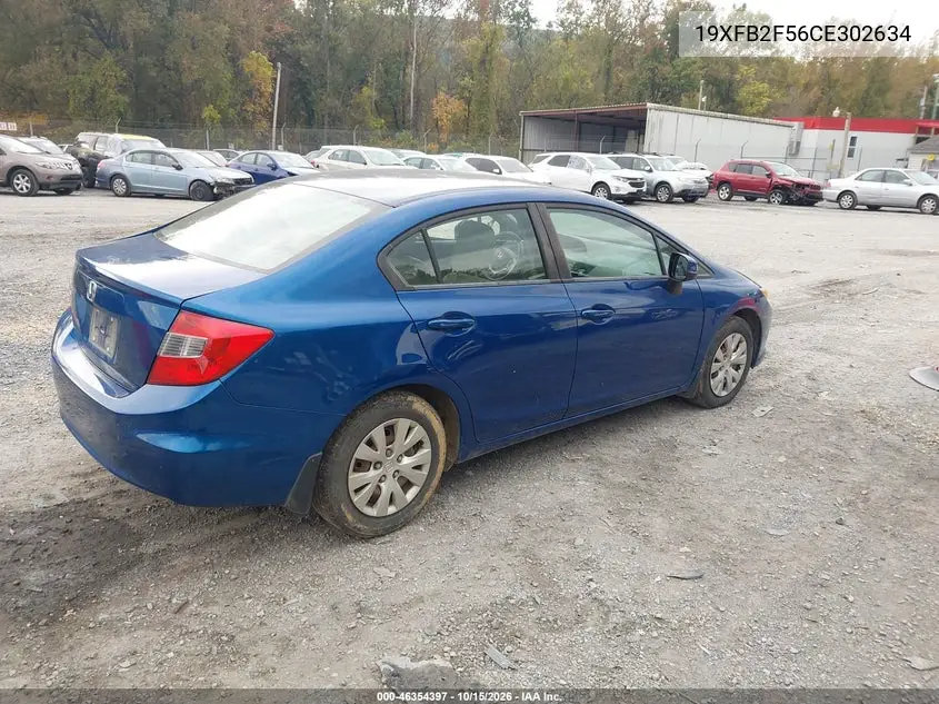2012 HONDA CIVIC VIN 19XFB2F56CE302634 — фото 4