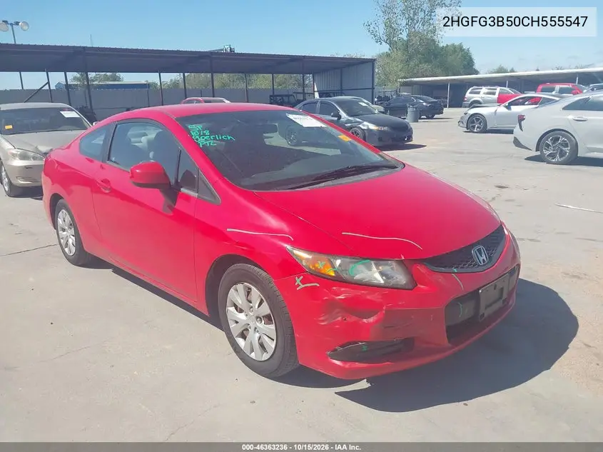HONDA CIVIC 2012, VIN 2HGFG3B50CH555547