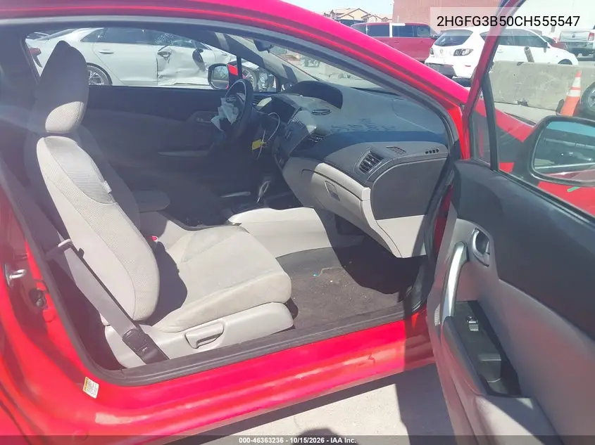 2012 HONDA CIVIC VIN 2HGFG3B50CH555547 — фото 5