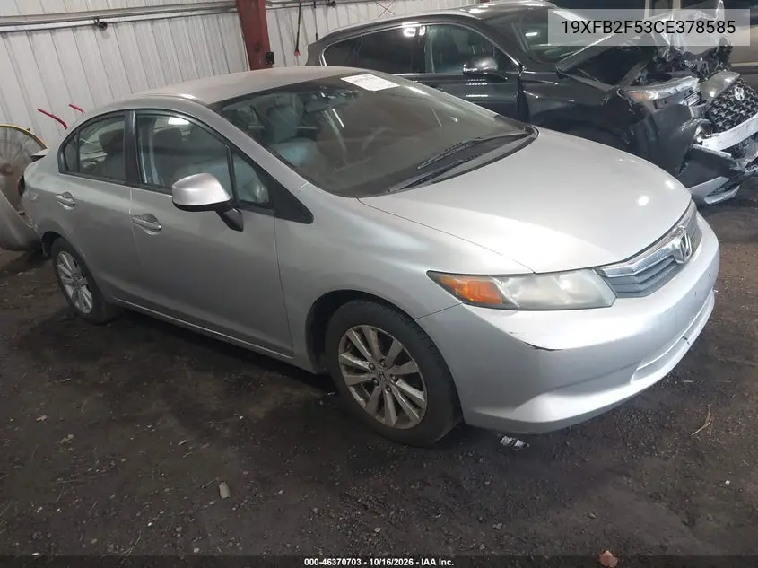 HONDA CIVIC 2012, VIN 19XFB2F53CE378585