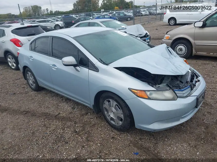 HONDA CIVIC 2012, VIN JHMFB4F26CS009622