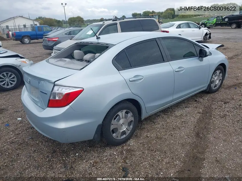 2012 HONDA CIVIC VIN JHMFB4F26CS009622 — фото 4