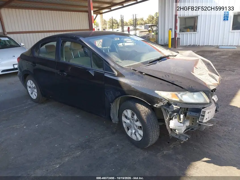 HONDA CIVIC 2012, VIN 2HGFB2F52CH599133